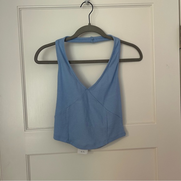 ‼️LAST CHANCE‼️ NWT Cotton On Blue Ribbed Alexia Corset Halter Top - Picture 1 of 3
